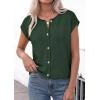 image:imagePRETTYGARDEN Womens Cap Short Sleeve Sweater Vest 2026 Spring Summer Lightweight Button Down Cardigans Trendy Loose TopsArmy Green