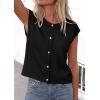 image:imagePRETTYGARDEN Womens Cap Short Sleeve Sweater Vest 2026 Spring Summer Lightweight Button Down Cardigans Trendy Loose TopsBlack