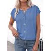 image:imagePRETTYGARDEN Womens Cap Short Sleeve Sweater Vest 2026 Spring Summer Lightweight Button Down Cardigans Trendy Loose TopsLight Blue