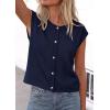 image:imagePRETTYGARDEN Womens Cap Short Sleeve Sweater Vest 2026 Spring Summer Lightweight Button Down Cardigans Trendy Loose TopsNavy Blue