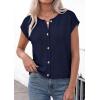 image:imagePRETTYGARDEN Womens Cap Short Sleeve Sweater Vest 2026 Spring Summer Lightweight Button Down Cardigans Trendy Loose TopsNavy Blue