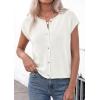 image:imagePRETTYGARDEN Womens Cap Short Sleeve Sweater Vest 2026 Spring Summer Lightweight Button Down Cardigans Trendy Loose TopsWhite