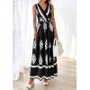 image:imagePRETTYGARDEN Womens Floral Maxi Dress 2026 Sleeveless Vneck Belt Ruffle Long Dresses Boho Summer Beach Vacation ClothesBlack