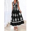 image:imagePRETTYGARDEN Womens Floral Maxi Dress 2026 Sleeveless Vneck Belt Ruffle Long Dresses Boho Summer Beach Vacation ClothesBlack