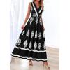 image:imagePRETTYGARDEN Womens Floral Maxi Dress 2026 Sleeveless Vneck Belt Ruffle Long Dresses Boho Summer Beach Vacation ClothesBlack
