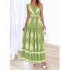 image:imagePRETTYGARDEN Womens Floral Maxi Dress 2026 Sleeveless Vneck Belt Ruffle Long Dresses Boho Summer Beach Vacation ClothesGreen