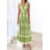 image:imagePRETTYGARDEN Womens Floral Maxi Dress 2026 Sleeveless Vneck Belt Ruffle Long Dresses Boho Summer Beach Vacation ClothesGreen