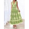 image:imagePRETTYGARDEN Womens Floral Maxi Dress 2026 Sleeveless Vneck Belt Ruffle Long Dresses Boho Summer Beach Vacation ClothesGreen