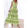 image:imagePRETTYGARDEN Womens Floral Maxi Dress 2026 Sleeveless Vneck Belt Ruffle Long Dresses Boho Summer Beach Vacation ClothesGreen