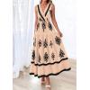 image:imagePRETTYGARDEN Womens Floral Maxi Dress 2026 Sleeveless Vneck Belt Ruffle Long Dresses Boho Summer Beach Vacation ClothesKhaki