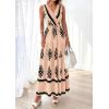 image:imagePRETTYGARDEN Womens Floral Maxi Dress 2026 Sleeveless Vneck Belt Ruffle Long Dresses Boho Summer Beach Vacation ClothesKhaki