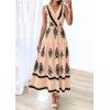 image:imagePRETTYGARDEN Womens Floral Maxi Dress 2026 Sleeveless Vneck Belt Ruffle Long Dresses Boho Summer Beach Vacation ClothesKhaki