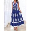 image:imagePRETTYGARDEN Womens Floral Maxi Dress 2026 Sleeveless Vneck Belt Ruffle Long Dresses Boho Summer Beach Vacation ClothesNavy Blue