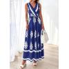 image:imagePRETTYGARDEN Womens Floral Maxi Dress 2026 Sleeveless Vneck Belt Ruffle Long Dresses Boho Summer Beach Vacation ClothesNavy Blue