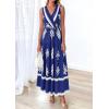 image:imagePRETTYGARDEN Womens Floral Maxi Dress 2026 Sleeveless Vneck Belt Ruffle Long Dresses Boho Summer Beach Vacation ClothesNavy Blue