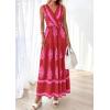 image:imagePRETTYGARDEN Womens Floral Maxi Dress 2026 Sleeveless Vneck Belt Ruffle Long Dresses Boho Summer Beach Vacation ClothesRed