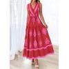 image:imagePRETTYGARDEN Womens Floral Maxi Dress 2026 Sleeveless Vneck Belt Ruffle Long Dresses Boho Summer Beach Vacation ClothesRed
