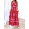 image:imagePRETTYGARDEN Womens Floral Maxi Dress 2026 Sleeveless Vneck Belt Ruffle Long Dresses Boho Summer Beach Vacation ClothesRed