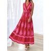 image:imagePRETTYGARDEN Womens Floral Maxi Dress 2026 Sleeveless Vneck Belt Ruffle Long Dresses Boho Summer Beach Vacation ClothesRed