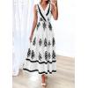 image:imagePRETTYGARDEN Womens Floral Maxi Dress 2026 Sleeveless Vneck Belt Ruffle Long Dresses Boho Summer Beach Vacation ClothesWhite Black Flower