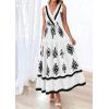 image:imagePRETTYGARDEN Womens Floral Maxi Dress 2026 Sleeveless Vneck Belt Ruffle Long Dresses Boho Summer Beach Vacation ClothesWhite Black Flower
