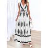 image:imagePRETTYGARDEN Womens Floral Maxi Dress 2026 Sleeveless Vneck Belt Ruffle Long Dresses Boho Summer Beach Vacation ClothesWhite Black Flower