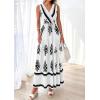 image:imagePRETTYGARDEN Womens Floral Maxi Dress 2026 Sleeveless Vneck Belt Ruffle Long Dresses Boho Summer Beach Vacation ClothesWhite Black Flower