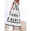 image:imagePRETTYGARDEN Womens Floral Maxi Dress 2026 Sleeveless Vneck Belt Ruffle Long Dresses Boho Summer Beach Vacation ClothesWhite Black Flower
