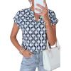 image:imagePRETTYGARDEN Womens Floral Print Short Sleeve Summer Tops 2026 Trendy V Neck Loose Boho Shirts Casual Work BlousesFloral Navy Blue