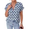 image:imagePRETTYGARDEN Womens Floral Print Short Sleeve Summer Tops 2026 Trendy V Neck Loose Boho Shirts Casual Work BlousesFloral Navy Blue