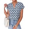 image:imagePRETTYGARDEN Womens Floral Print Short Sleeve Summer Tops 2026 Trendy V Neck Loose Boho Shirts Casual Work BlousesFloral Navy Blue