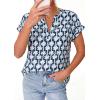 image:imagePRETTYGARDEN Womens Floral Print Short Sleeve Summer Tops 2026 Trendy V Neck Loose Boho Shirts Casual Work BlousesFloral Navy Blue