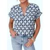 image:imagePRETTYGARDEN Womens Floral Print Short Sleeve Summer Tops 2026 Trendy V Neck Loose Boho Shirts Casual Work BlousesFloral Navy Blue