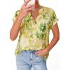 image:imagePRETTYGARDEN Womens Floral Print Short Sleeve Summer Tops 2026 Trendy V Neck Loose Boho Shirts Casual Work BlousesGreen
