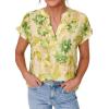 image:imagePRETTYGARDEN Womens Floral Print Short Sleeve Summer Tops 2026 Trendy V Neck Loose Boho Shirts Casual Work BlousesGreen