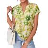 image:imagePRETTYGARDEN Womens Floral Print Short Sleeve Summer Tops 2026 Trendy V Neck Loose Boho Shirts Casual Work BlousesGreen