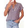 image:imagePRETTYGARDEN Womens Floral Print Short Sleeve Summer Tops 2026 Trendy V Neck Loose Boho Shirts Casual Work BlousesPurple