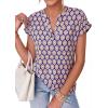image:imagePRETTYGARDEN Womens Floral Print Short Sleeve Summer Tops 2026 Trendy V Neck Loose Boho Shirts Casual Work BlousesPurple