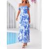 image:imagePRETTYGARDEN Womens Formal Cocktail Maxi Dresses 2026 Summer Off Shoulder Floral Mesh Bodycon Spring Wedding Guest DressFloral Blue