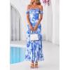 image:imagePRETTYGARDEN Womens Formal Cocktail Maxi Dresses 2026 Summer Off Shoulder Floral Mesh Bodycon Spring Wedding Guest DressFloral Blue