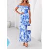 image:imagePRETTYGARDEN Womens Formal Cocktail Maxi Dresses 2026 Summer Off Shoulder Floral Mesh Bodycon Spring Wedding Guest DressFloral Blue