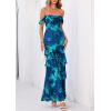 image:imagePRETTYGARDEN Womens Formal Cocktail Maxi Dresses 2026 Summer Off Shoulder Floral Mesh Bodycon Spring Wedding Guest DressFloral Blue Green
