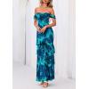 image:imagePRETTYGARDEN Womens Formal Cocktail Maxi Dresses 2026 Summer Off Shoulder Floral Mesh Bodycon Spring Wedding Guest DressFloral Blue Green