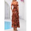 image:imagePRETTYGARDEN Womens Formal Cocktail Maxi Dresses 2026 Summer Off Shoulder Floral Mesh Bodycon Spring Wedding Guest DressFloral Brown