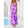 image:imagePRETTYGARDEN Womens Formal Cocktail Maxi Dresses 2026 Summer Off Shoulder Floral Mesh Bodycon Spring Wedding Guest DressFloral Purple