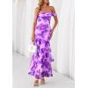 image:imagePRETTYGARDEN Womens Formal Cocktail Maxi Dresses 2026 Summer Off Shoulder Floral Mesh Bodycon Spring Wedding Guest DressFloral Purple