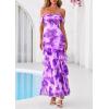 image:imagePRETTYGARDEN Womens Formal Cocktail Maxi Dresses 2026 Summer Off Shoulder Floral Mesh Bodycon Spring Wedding Guest DressFloral Purple