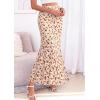 image:imagePRETTYGARDEN Womens Maxi Skirt 2026 Summer Flowy Polka Dot Floral High Waisted Mermaid Office Work Spring Long Slip SkirtsBrown Floral