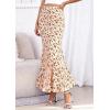 image:imagePRETTYGARDEN Womens Maxi Skirt 2026 Summer Flowy Polka Dot Floral High Waisted Mermaid Office Work Spring Long Slip SkirtsBrown Floral