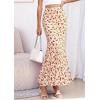 image:imagePRETTYGARDEN Womens Maxi Skirt 2026 Summer Flowy Polka Dot Floral High Waisted Mermaid Office Work Spring Long Slip SkirtsBrown Floral